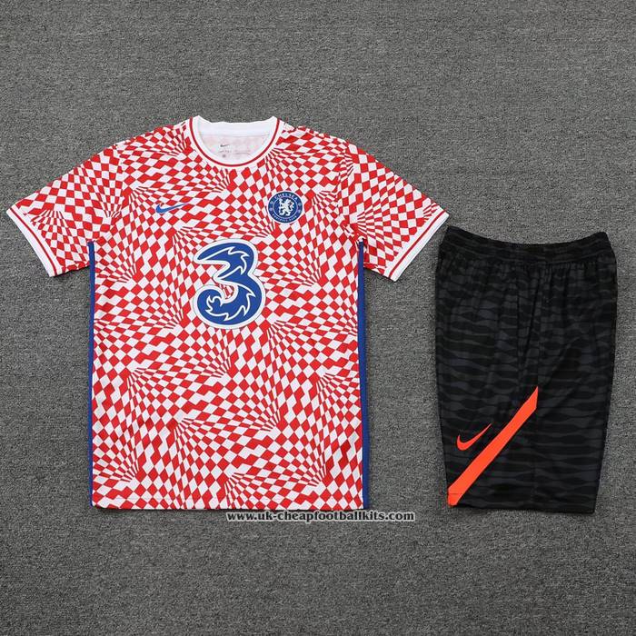 Tracksuit
 Chelsea 2022-2023 Short Sleeve
 Red
 and 
White
 - Shorts
